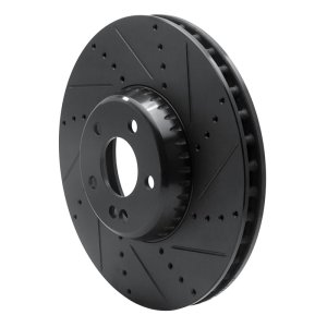 Mercedes-Benz C300 Brake Rotor (1) - Front Right - R1 Concepts - Drilled & Slotted - Black - `15-`23